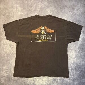 Vintage Harley Owners Group HOG Eagle Black Graphic T-Shirt XXXL 90s Faded